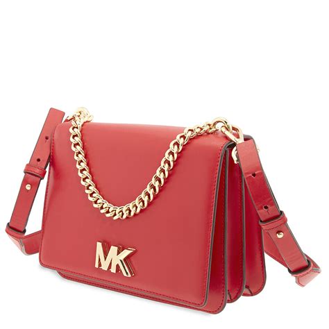 Michael Kors Mott Leather Crossbody Bag in Bright Red